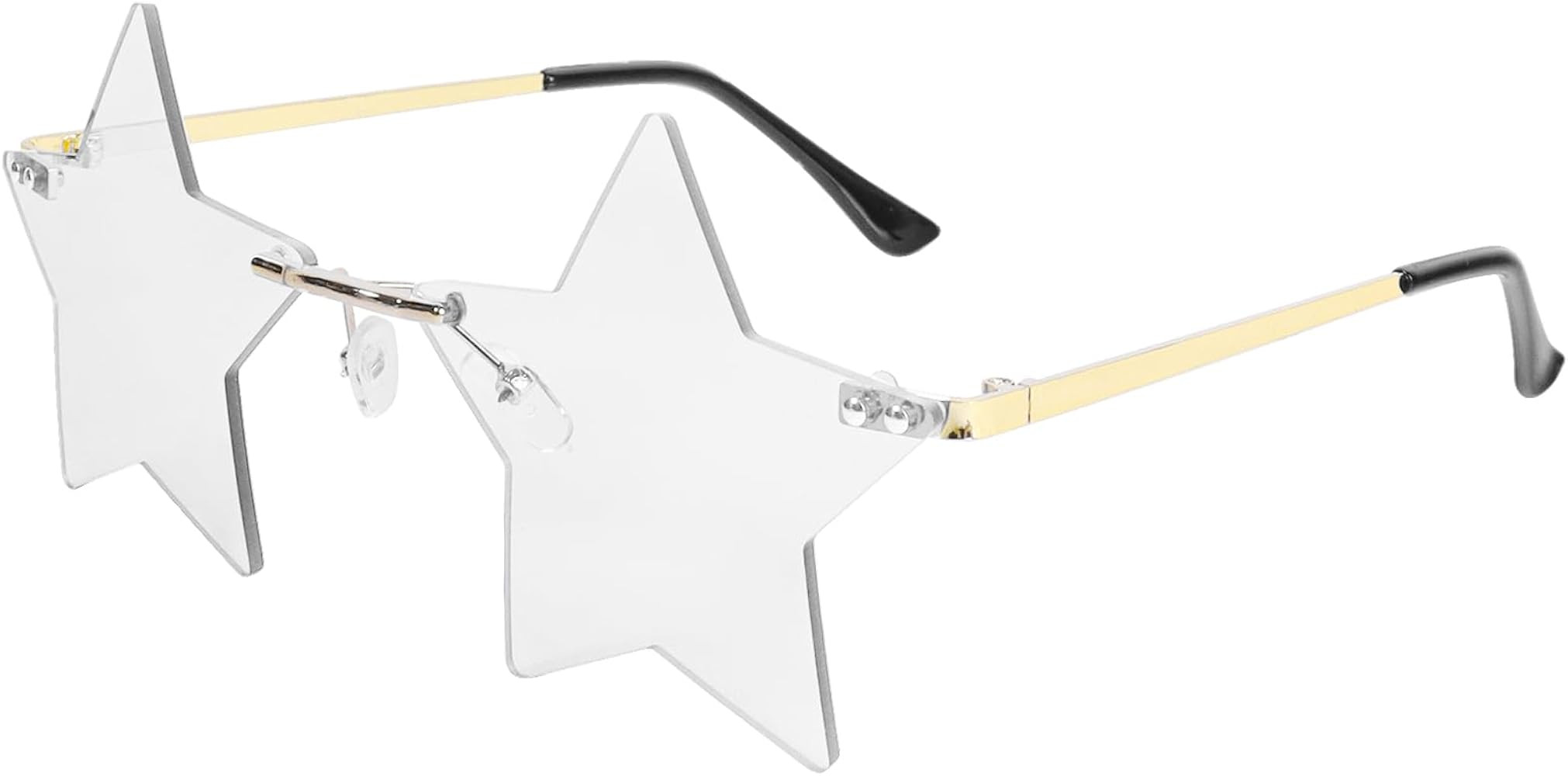 Rimless Star Shape Sunglasses Fashion Glasses Women Men Party Christmas Cosplay Glasses Pentagram... | Amazon (US)