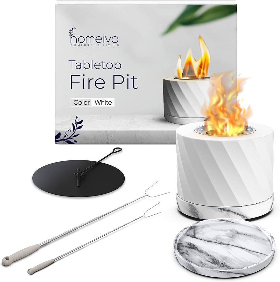 Tabletop Fire Pit, Includes 2 Extending Marshmallow Roasting Sticks, Indoor Fire Pit Bowl, Smokel... | Amazon (US)