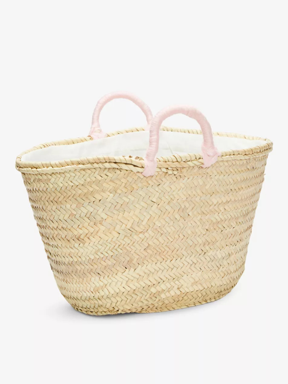 Rosé All Day palm leaf basket bag | Selfridges