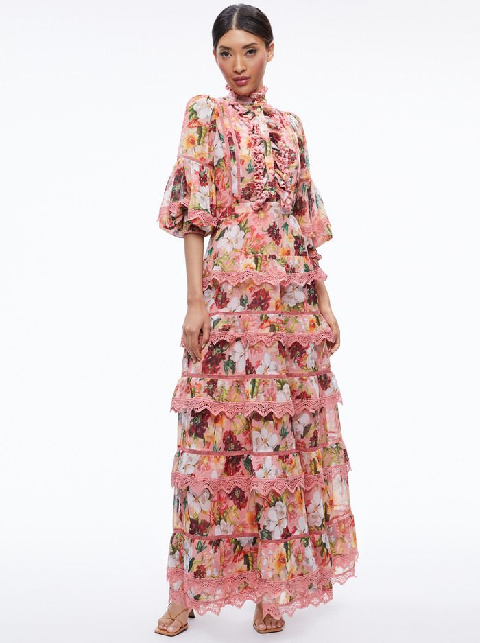 BROOKE HIGH NECK MAXI DRESS | Alice + Olivia