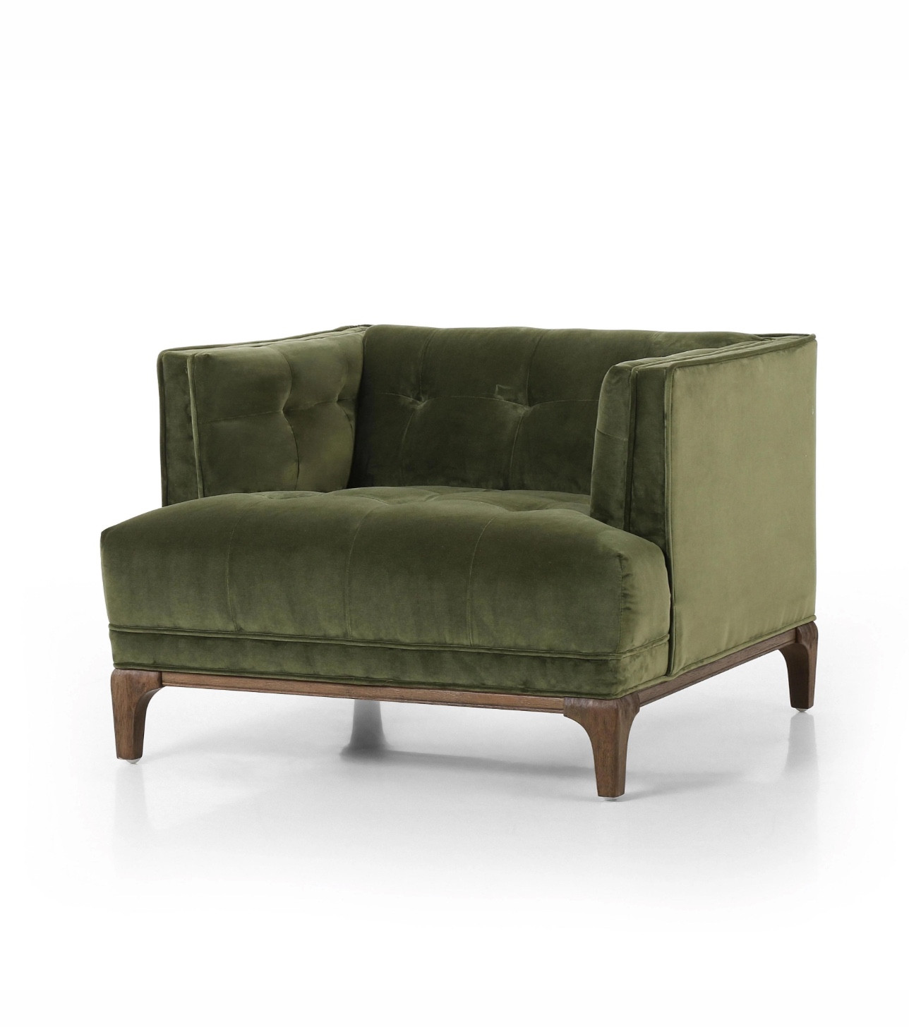 30% OFF Elsie Chair
I love this chair and the moody sapphire olive green! 

"Eye-catching wherever placed, the Elsie Chair features a mid-century silhouette covered in elegant velvet upholstery. Blind tufting and spacious seating make this a comfortable and beautiful addition for a cozy corner or open living space.”