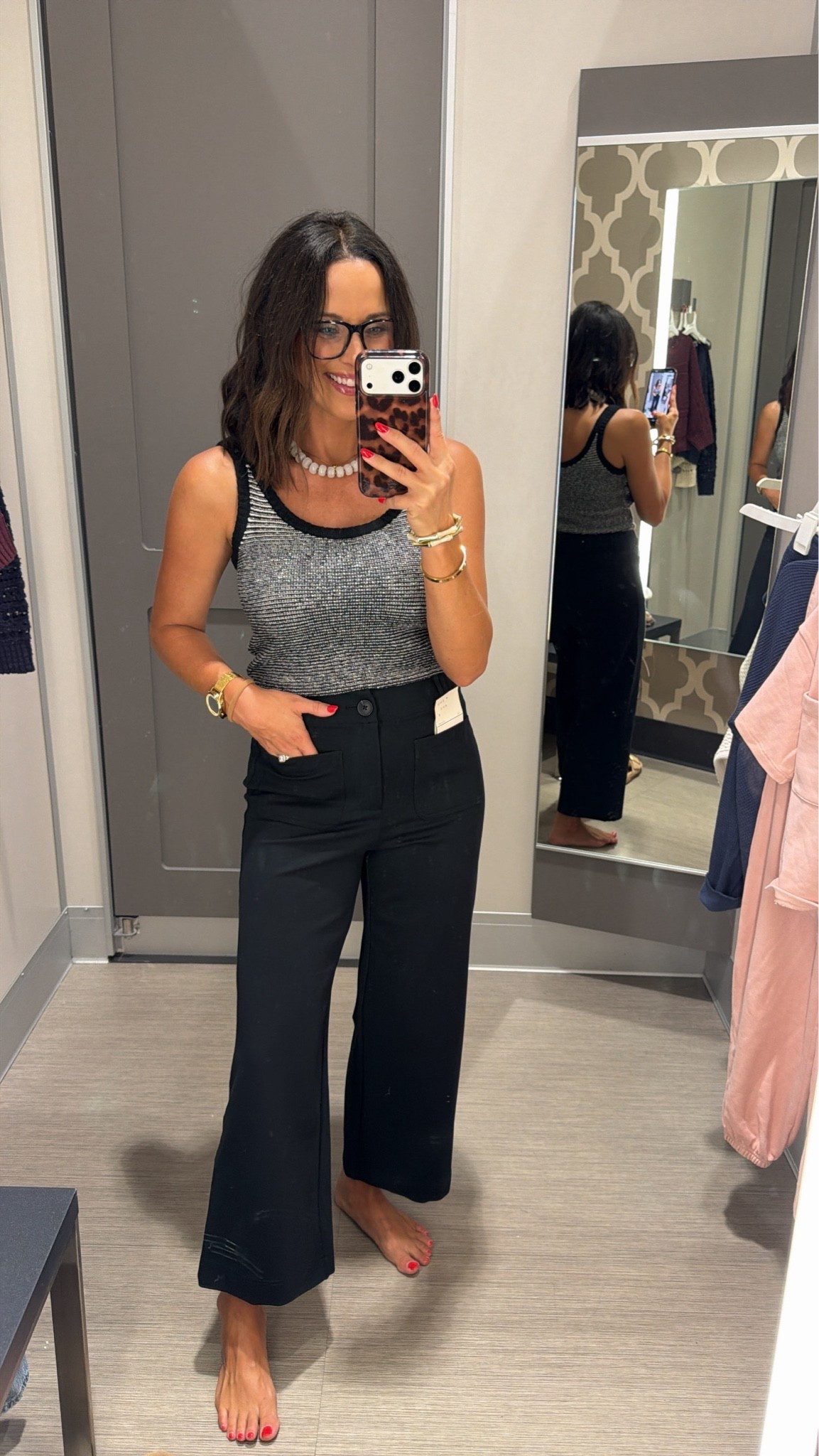 Target is killing it with the basics lately 👏🏻 This little metallic tank with the black wide leg pants is such a cute elevated everyday look! Easy to dress up or keep casual and both pieces are so good. Wearing XS.

#TargetStyle #TargetFinds #TargetFashion #AffordableFashion #LTKFinds