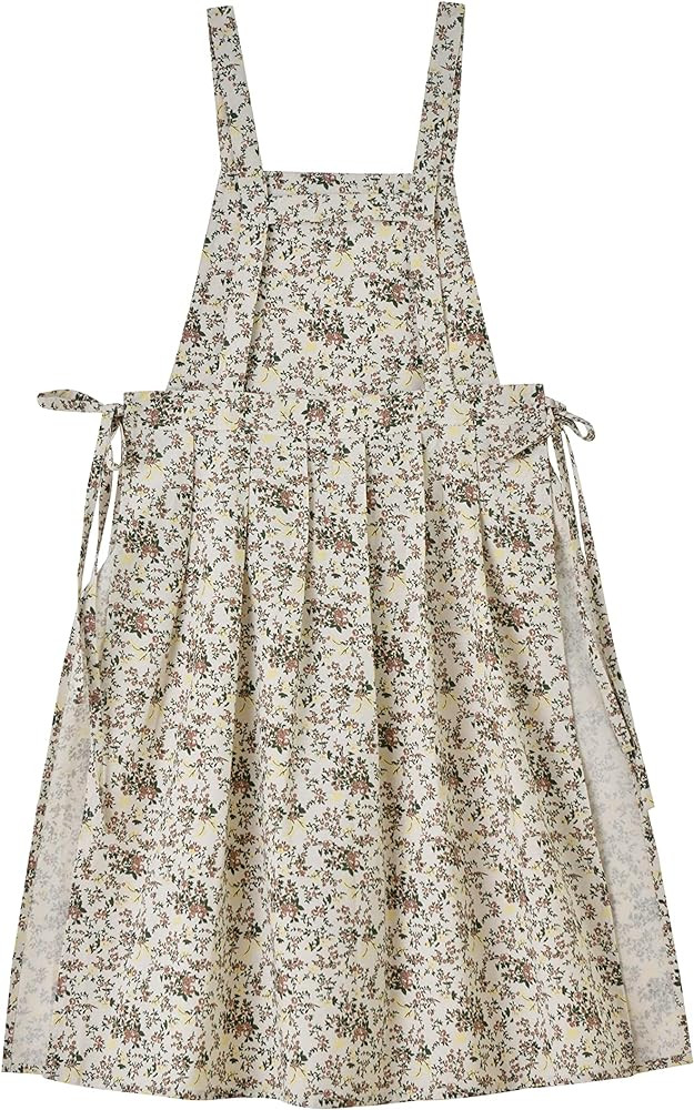 Qushy Floral Cotton Waterproof Adult Kitchen Apron Adjustable Cooking Baking Garden Chef Apron wi... | Amazon (US)