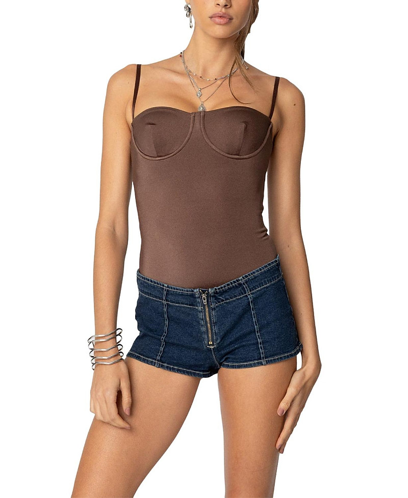 Edikted Laurel Shiny Cupped Bodysuit | Bloomingdale's (US)