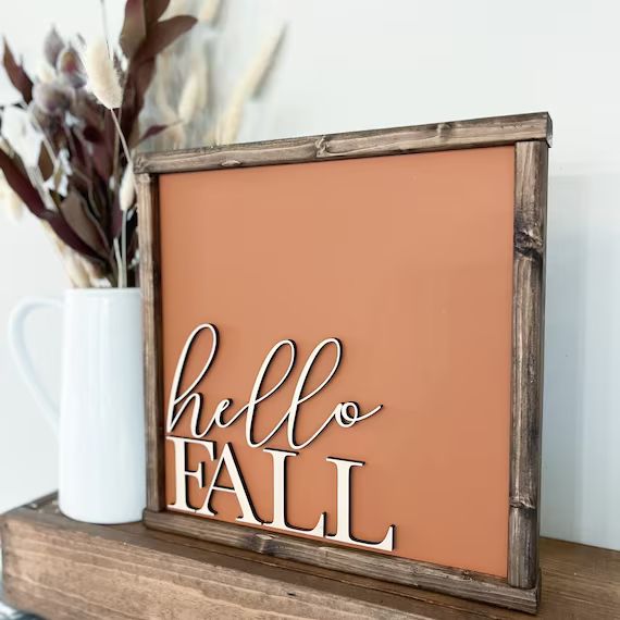 Hello Fall Sign  Fall Decor  Fall Decorations  Fall Signs  - Etsy | Etsy (US)