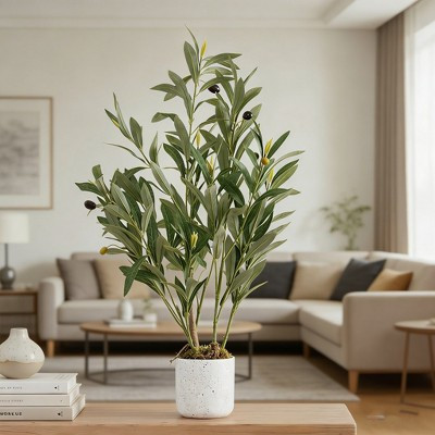2FT Artificial Olive Tree with Planter, Lifelike Silk Leaves & 8 Fruits, Indoor Faux Olive Plant for Home, Office, Patio, Housewarming Gift | Target