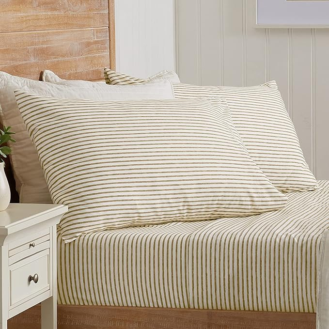 Great Bay Home 4-Piece Stripe Printed Ultra-Soft Microfiber Sheet Set. Wrinkle Free, Comfortable,... | Amazon (US)