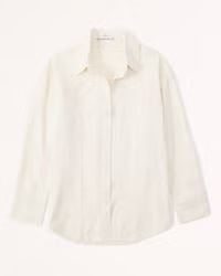 Oversized Linen-Blend Shirt | Abercrombie & Fitch (US)