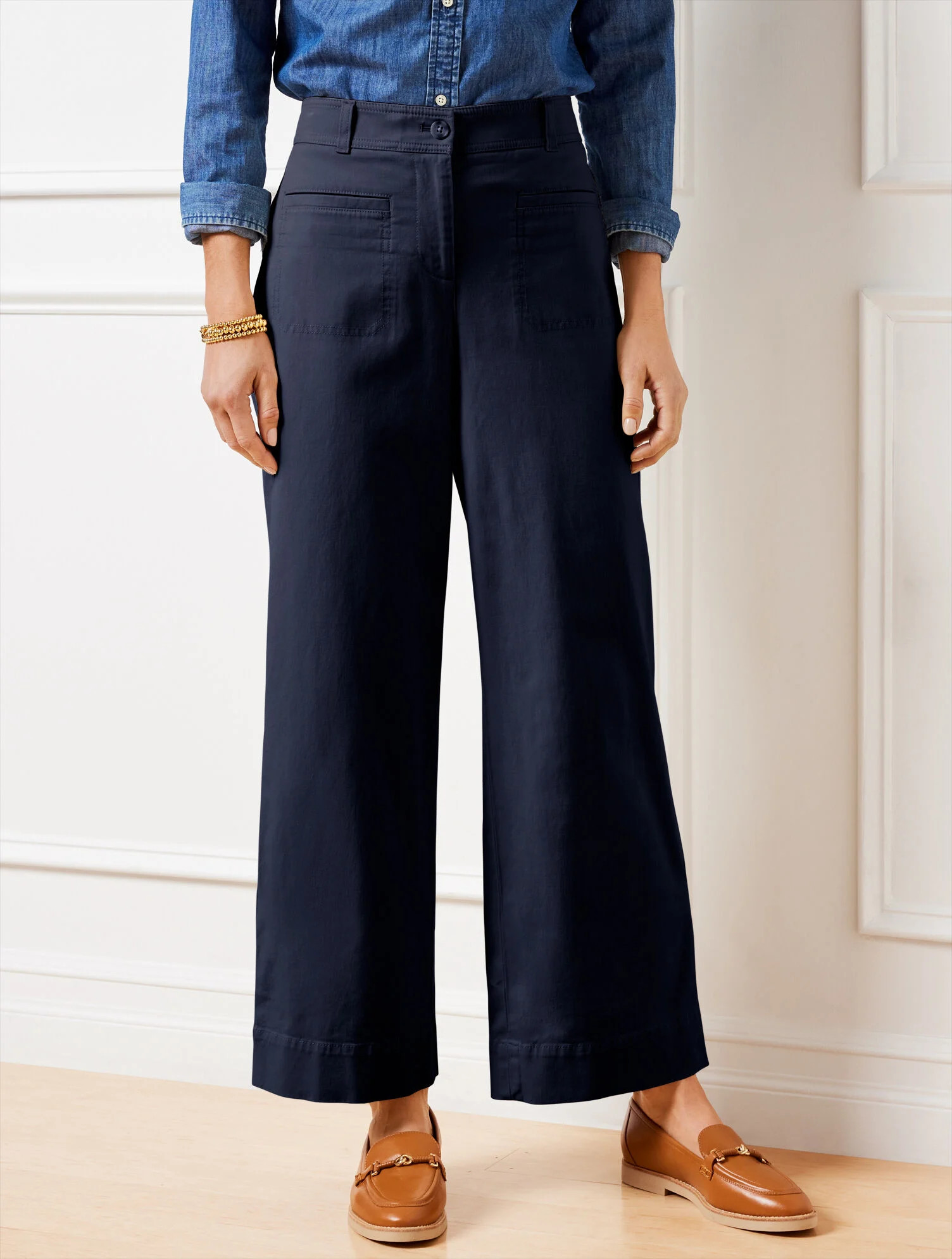 Wide Ankle Twill Pants | Talbots