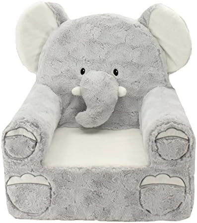 Animal Adventure | Sweet Seats | Grey Elephant Children's Plush Chair Gray, Larger :14" x 19" x 2... | Amazon (US)