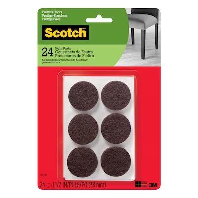 Scotch 24-Pack 1-1/2-in Brown Felt Furniture Pads | Lowe's
