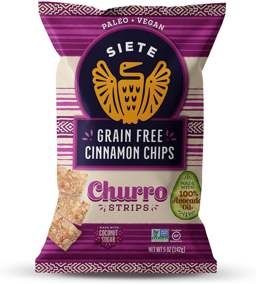 Siete Grain Free Cinnamon Churro Strips, 5 oz Bag (1 Pack) - Dairy Free, Paleo, Vegan, Non-GMO, G... | Amazon (US)