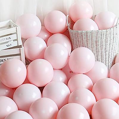 5 Inch Mini Pink Party Pearl Balloons,200 pcs Light Pink Macaron Latex Balloons for Birthday Wedd... | Amazon (US)