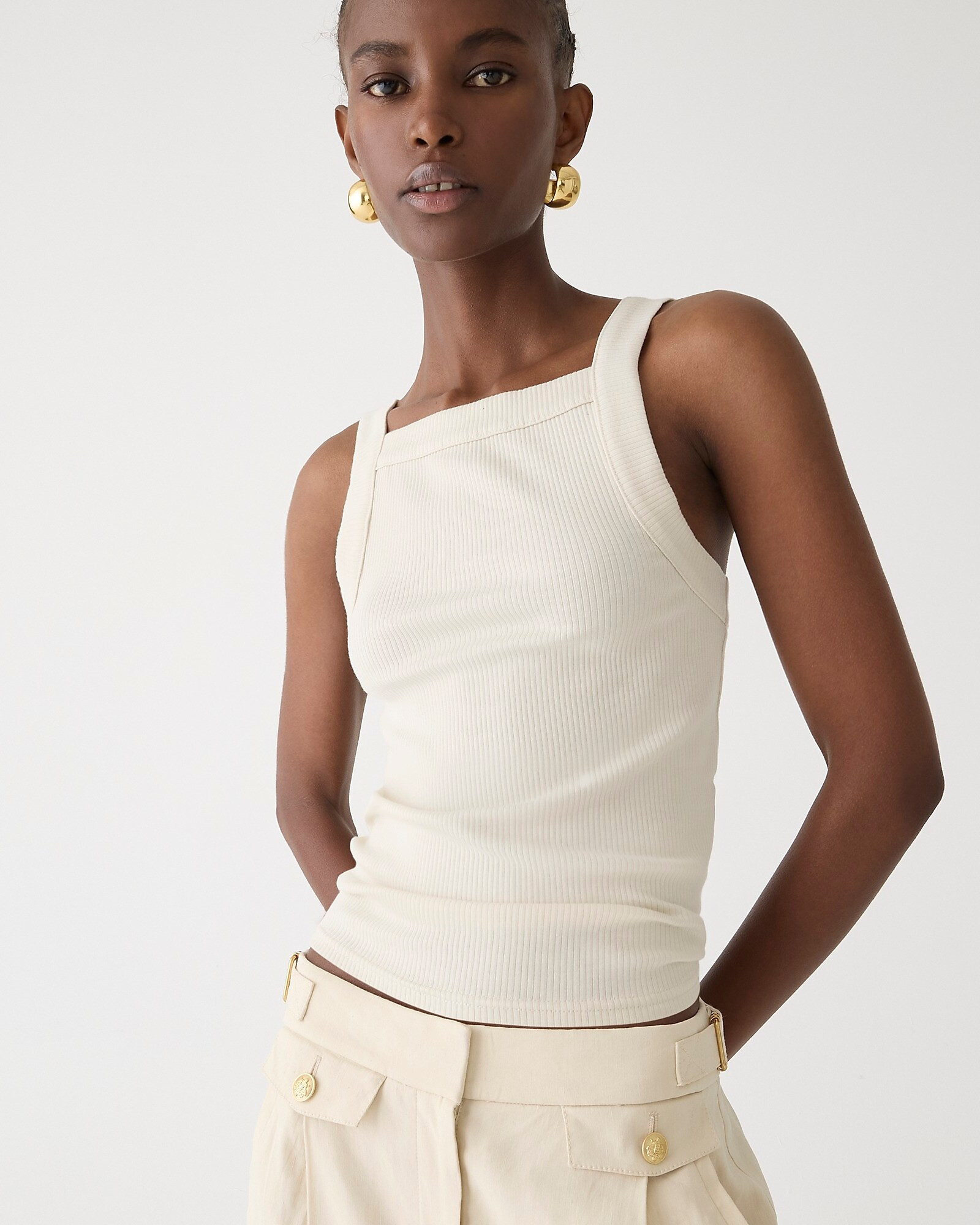 new color5.0(3 REVIEWS)Vintage rib wide-strap tank top$39.50-$45.00Natural$45.00$39.50Select a si... | J. Crew US