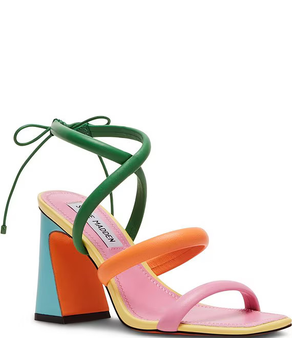 Punctual Colorblock Leather Strappy Sandals | Dillard's