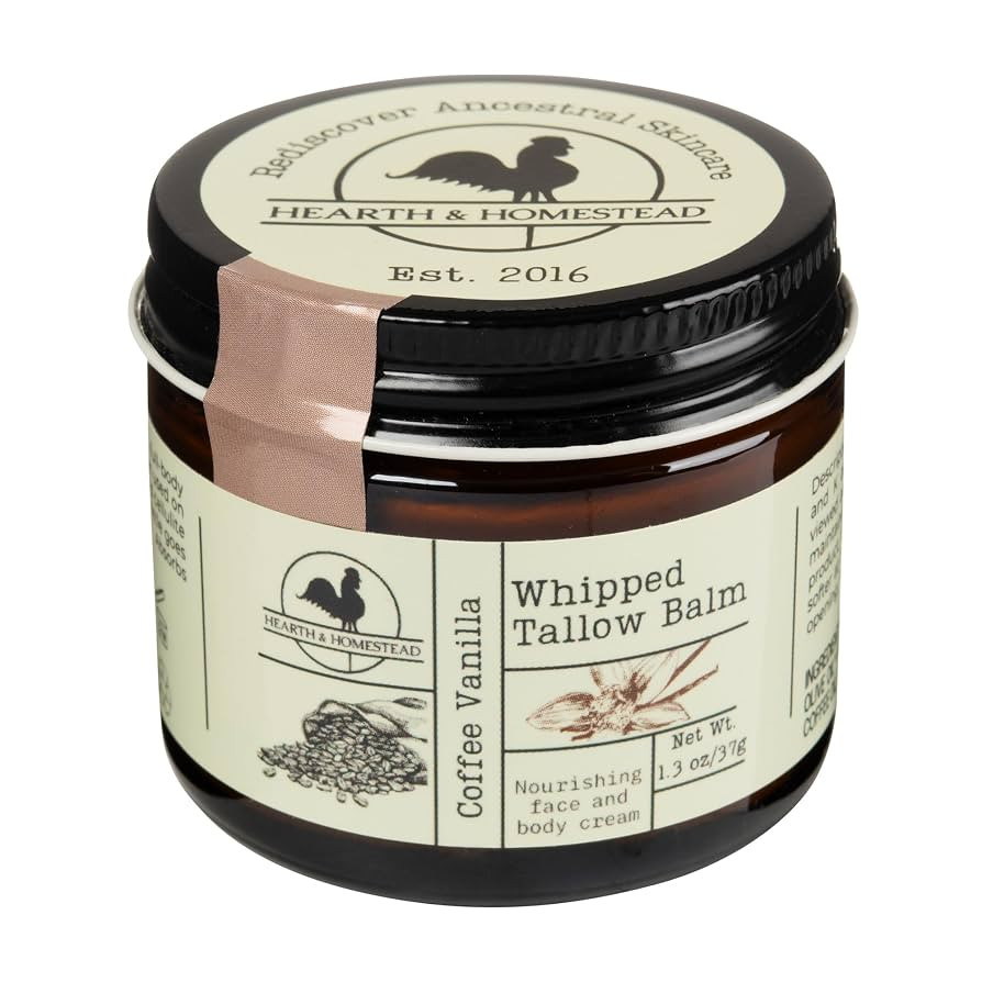 Handmade Whipped Tallow Balm (Coffee Vanilla) - Organic Body Butter with Infused Olive Oil - 1.3 ... | Amazon (US)