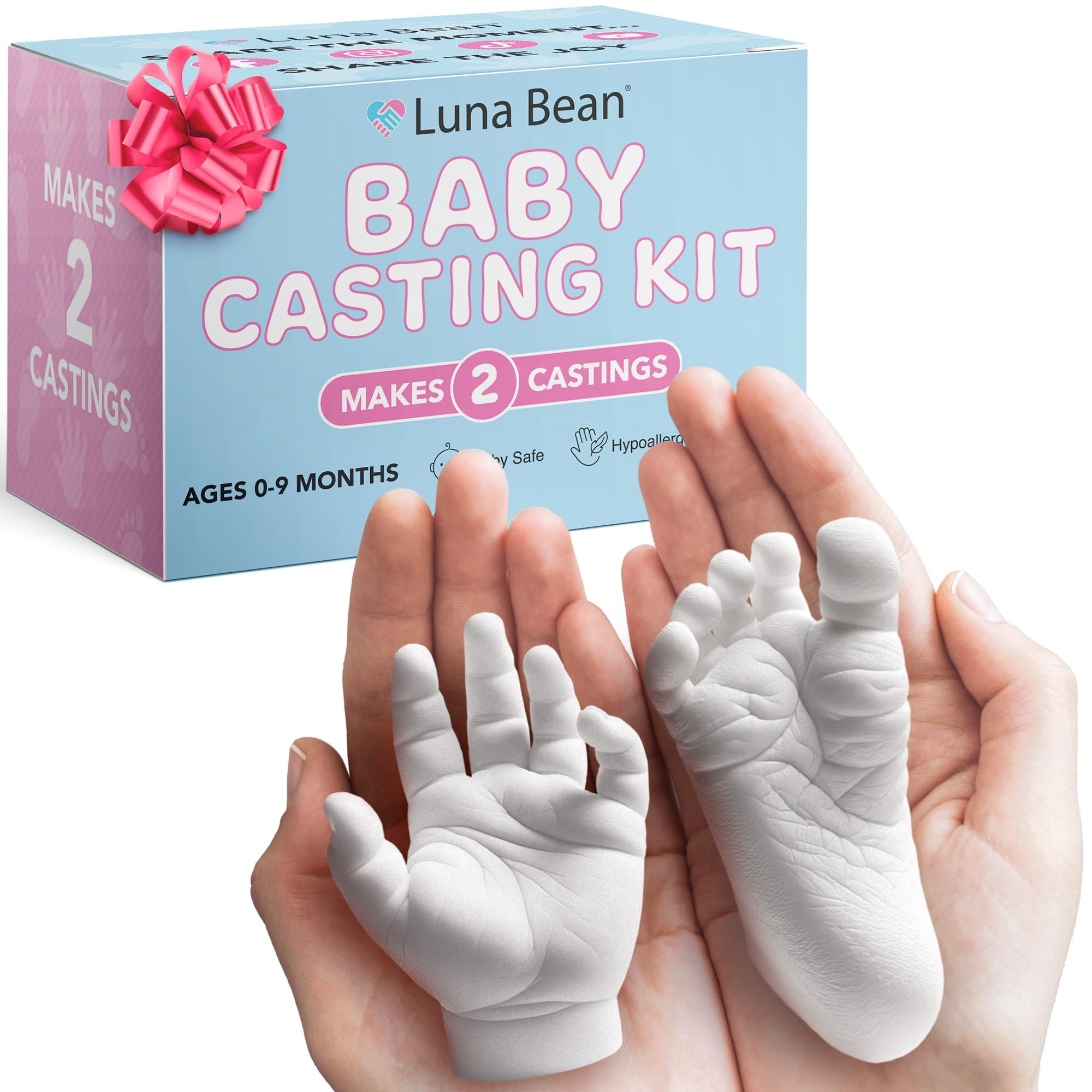 Amazon.com: Luna Bean Baby Footprint and Hand Mold Casting Kit (2 Pack) First Time New Mom Gifts ... | Amazon (US)