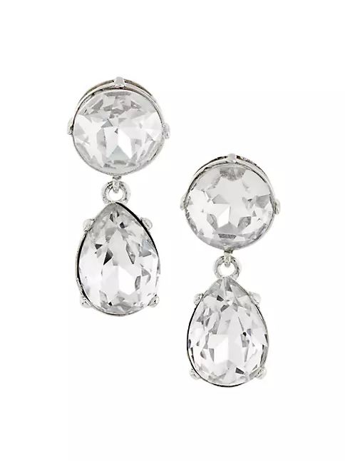 Rhodium-Plated & Glass Crystal Drop Earrings | Saks Fifth Avenue