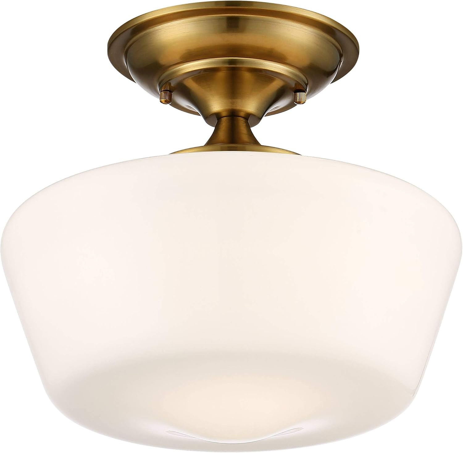 Schoolhouse Modern Farmhouse Close to Ceiling Light Semi-Flush Mount Fixture Soft Gold 12" Wide O... | Amazon (US)