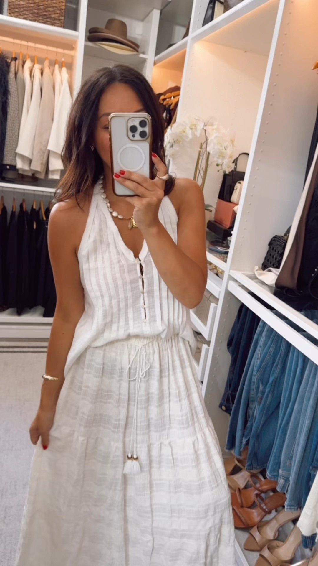 Love this look! Boho vibes ⭐️ skirt runs big I could have sized down and its not lined - perfect cover-up/ vacation/ beach skirt 
Top has an exposed back 🔥 

#LTKOver40 #LTKFindsUnder100