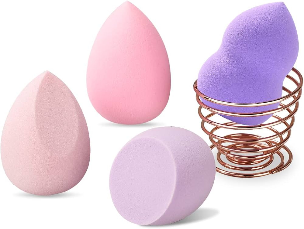 Makeup Sponge Set Makeup Blender for Face, 4 Pieces Make Up Sponge with Holder, Perfect for Found... | Amazon (US)