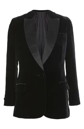Women's Topshop Velvet Tuxedo Blazer | Nordstrom