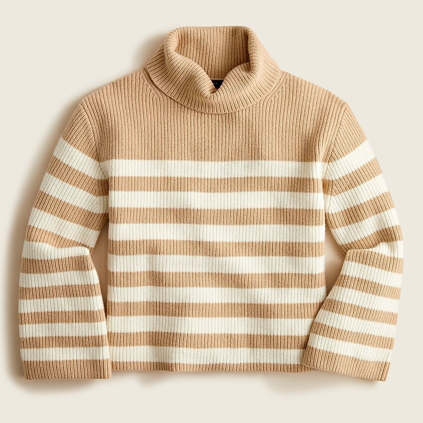 Wool and recycled cashmere relaxed turtleneck in stripe | J. Crew US