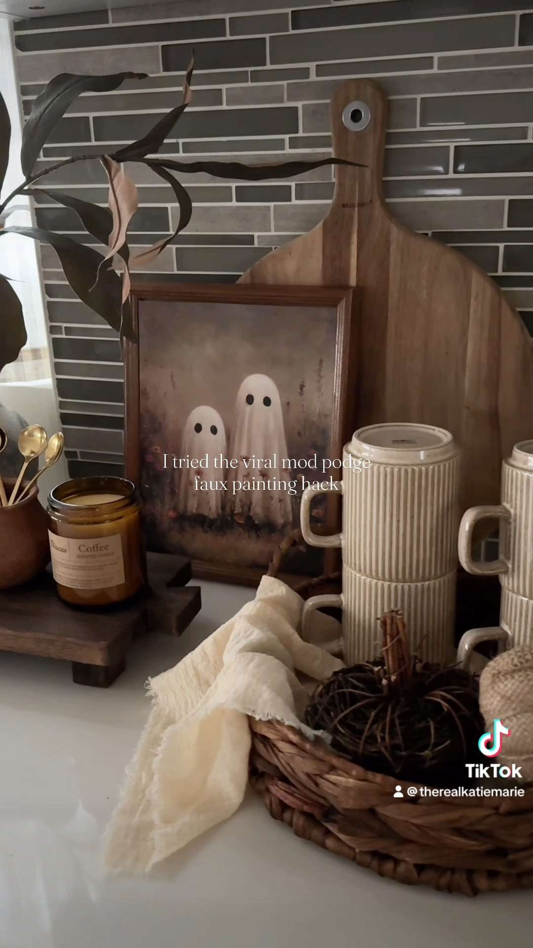 I tried the viral mod podge faux painting hack and I'm OBSESSED with the end result! It looks soooo realistic. 

I bought this adorable print off of Etsy (linked the exact photo here), and used some matte mod podge to give it a painted effect!

I used a thrifted frame and styled it in my fall coffee bar nook :) 

Let me know if you try it out! 

 

 #LTKcanada #LTKsale #LTKcasa