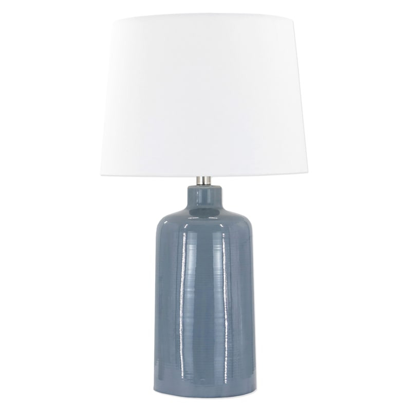 Blue Ceramic Medium Table Lamp with Shade, 24" | At Home