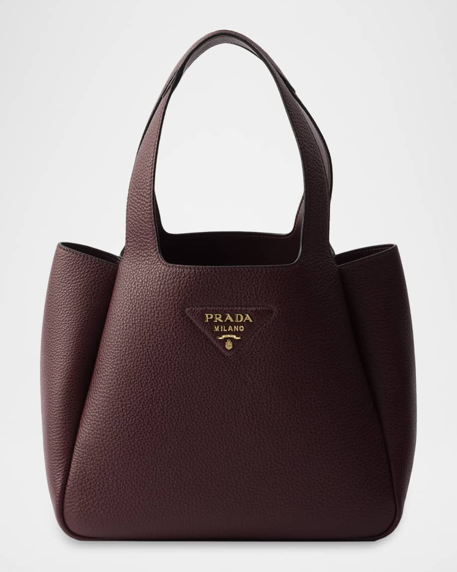 Prada Small Calfskin Leather Tote Bag | Neiman Marcus