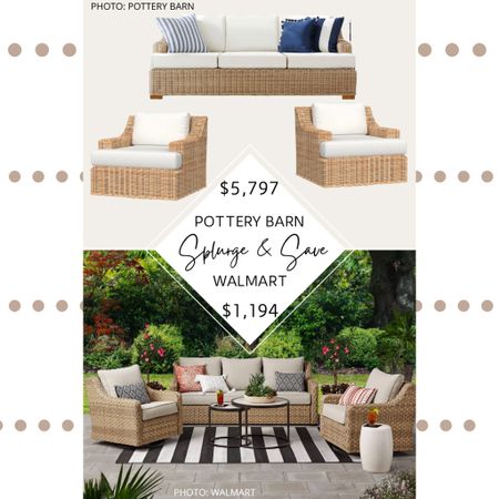 🚨Brand new find🚨 Pottery Barn’s Huntington All-Weather Wicker Slope Arm Patio Set features all-weather wicker, zippered cushions, slope arms, coastal style, and customizable high performance fabric options as well as two wicker finishes. It’s a Pottery Barn bestseller and each piece is sold separately, so you can design a set around your space.

Walmart’s Better Homes & Gardens River Oak Patio Set is also a bestseller and features sloped arms, coastal style, all-weather wicker with a double-wall weave, fade-resistant cushions, patio covers, and is available in two wicker shades.

#patioset #patio #outdoor #backyard #coastal #lookforless #dupes #copycat #lookalike #homedecor #furniture #decor #coastalhome #potterybarn #potterybarndupe . Pottery Barn Huntington patio set dupe  Pottery Barn dupes. Pottery Barn furniture dupes. Pottery Barn patio set dupes. Pottery Barn looks for less. Coastal patio set. Walmart finds. Walmart furniture. Walmart patio. Coastal patio set. Design on a budget. Pottery Barn Huntington All Weather Wicker Slope Arm Patio Set dupe. Huntington sofa dupe. Wicker patio set. Rattan patio set.

#LTKSale #LTKSeasonal #LTKhome