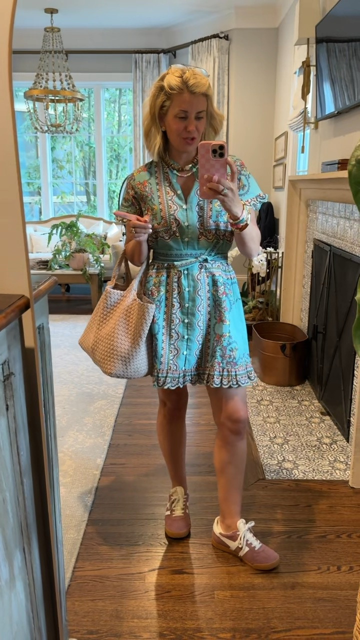 OOTD… dress this one up or down! I’m in a small dress & 8 sneaker tts. 
Codes:
Allie + Bess - Catherine20
Cleobella - CBMIX15
Erin McDermott- mixandmatch