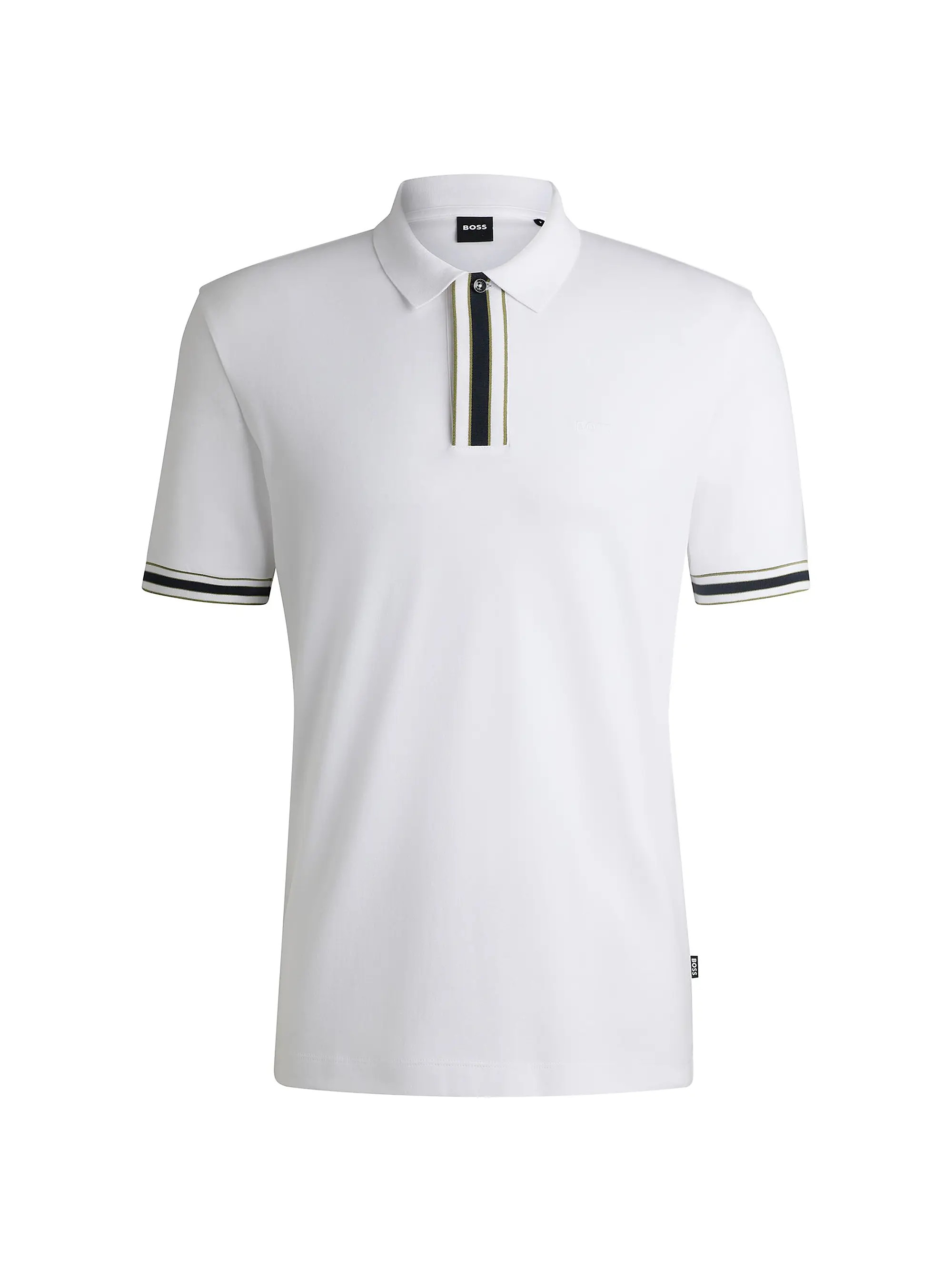 Interlock-Cotton Polo Shirt with Contrast Tipping | Saks Fifth Avenue