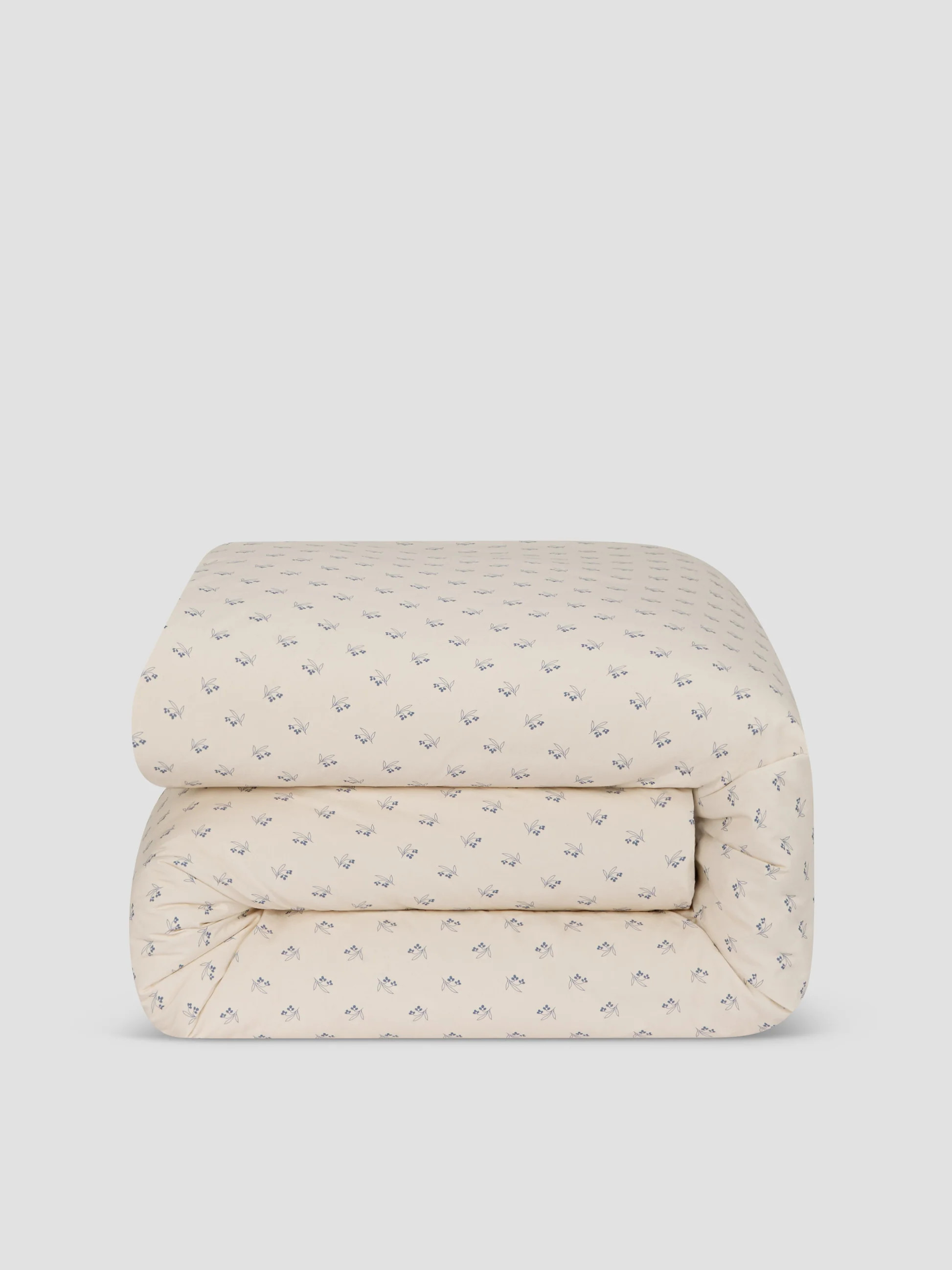 Cove Blue Martha Floral Cotton Duvet Cover | Piglet