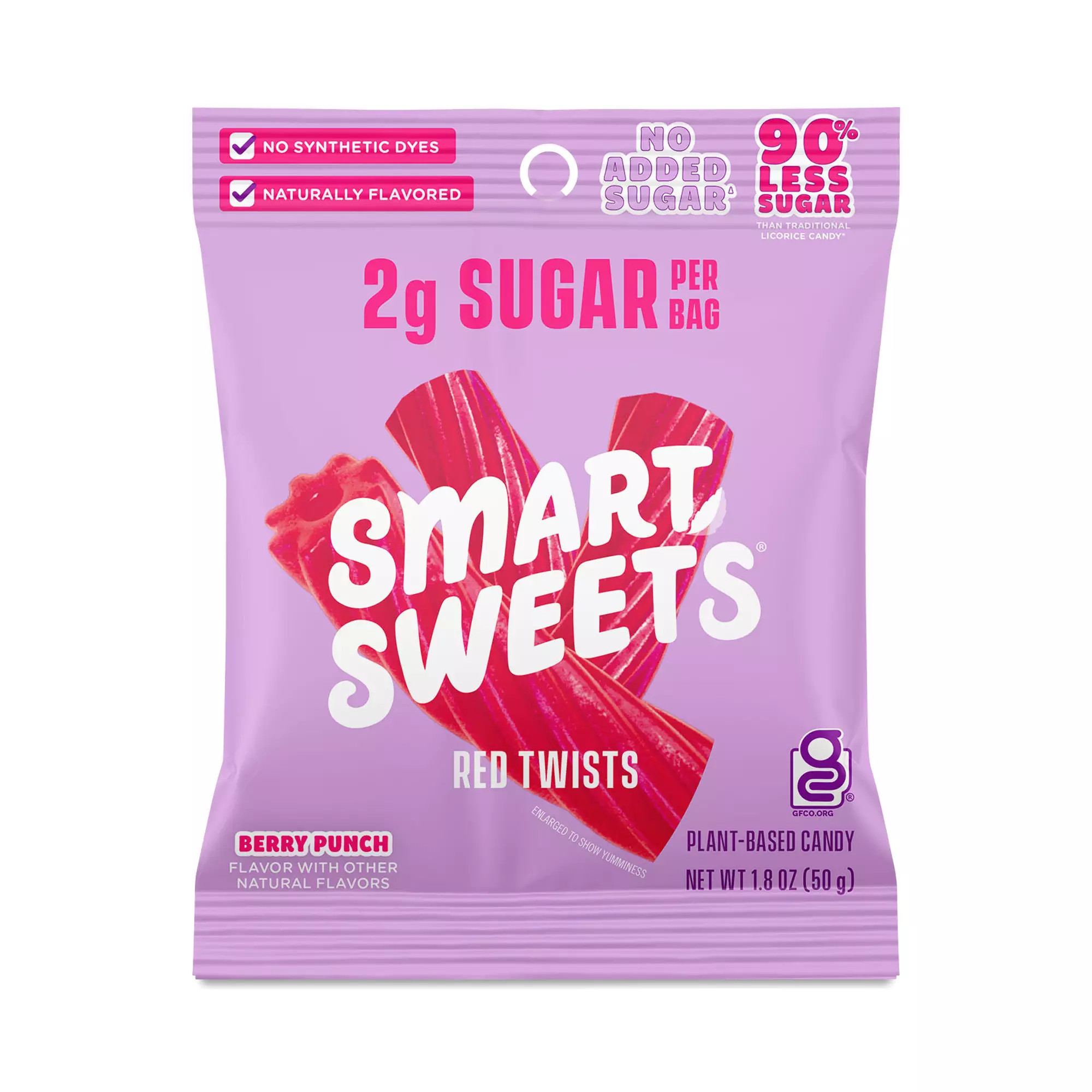 2-Pack SmartSweets Red Twists 1.8 oz pouch | Thrive Market