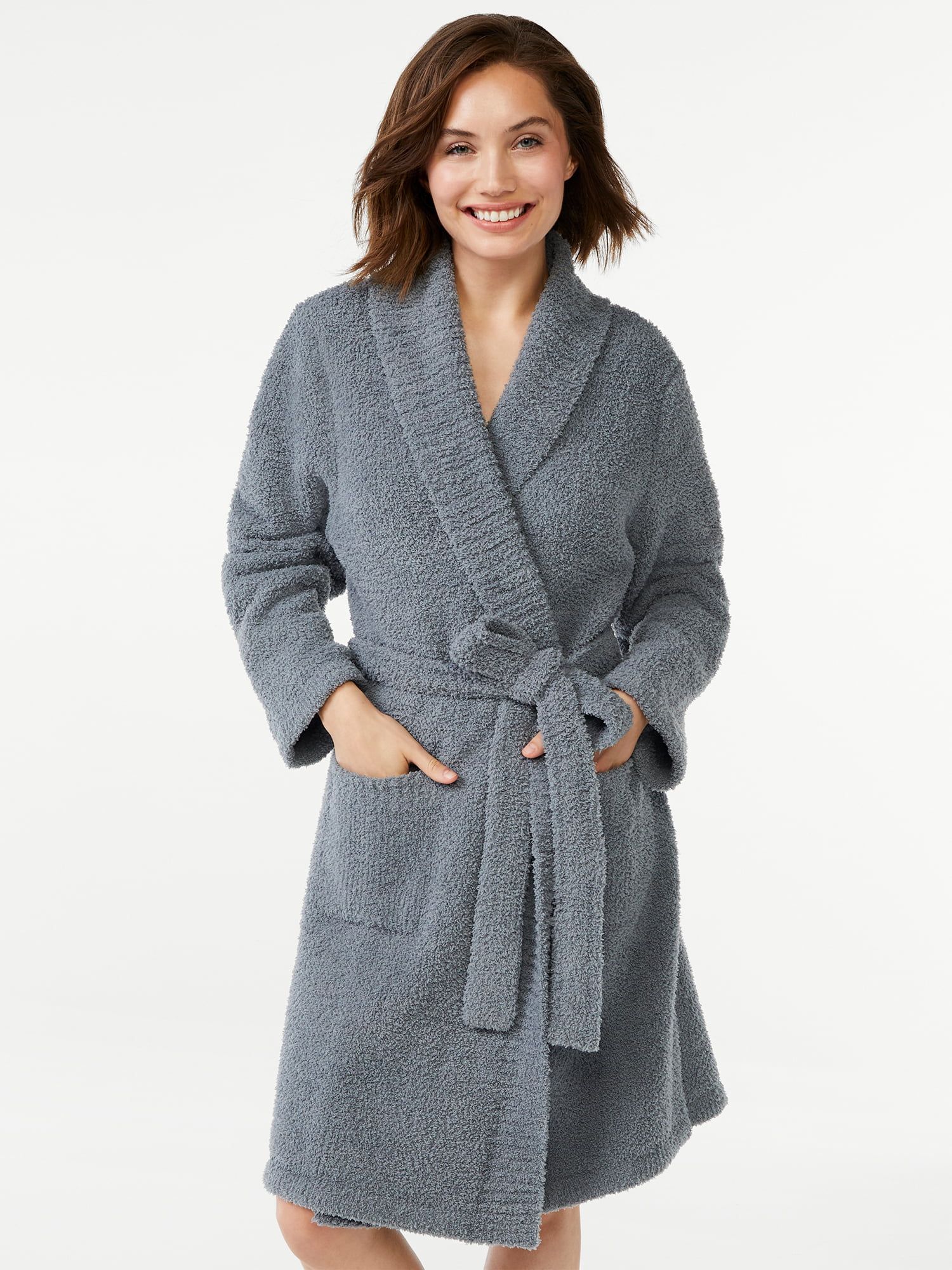 Joyspun Women's Sweater Knit Robe, Sizes up to 3X - Walmart.com | Walmart (US)