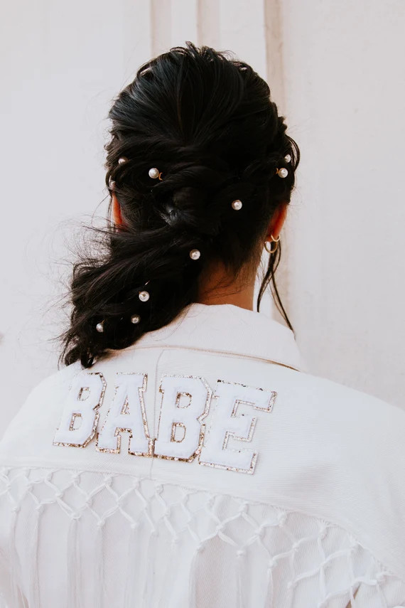 White Macrame Fringe Bride Jacket  | White Gold Patches | Personalized Bride Jacket | Custom Mrs.... | Etsy (US)