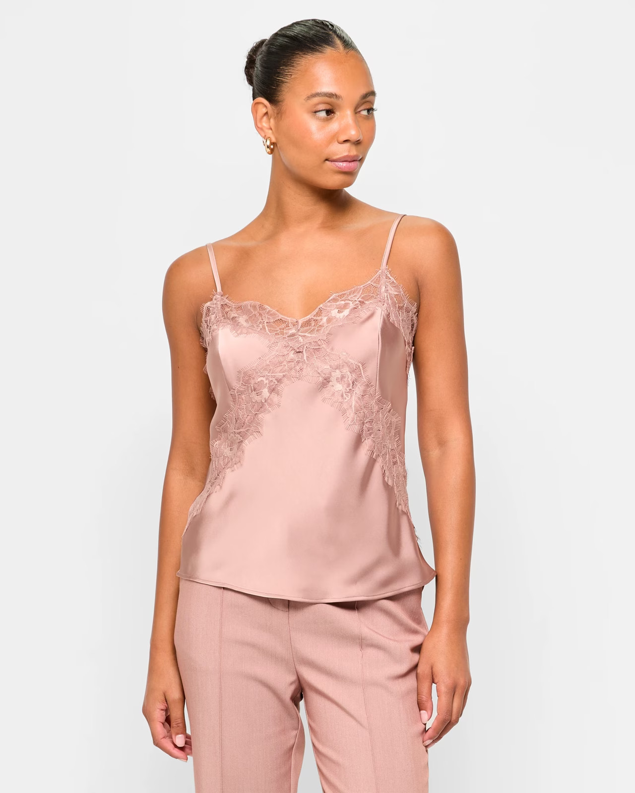 Sleeveless Satin Lace Cami - Preview - Rose | Target AU