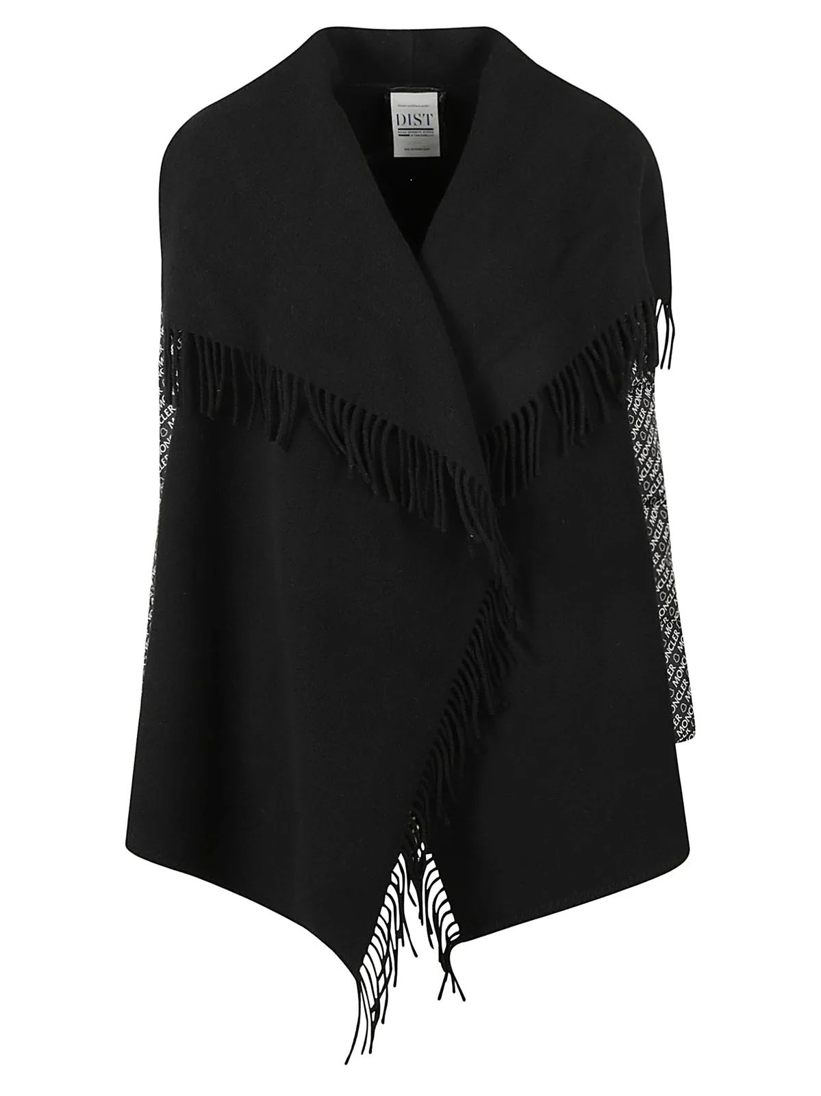 Moncler Logo Patch Fringe Detailed Cape | Cettire Global