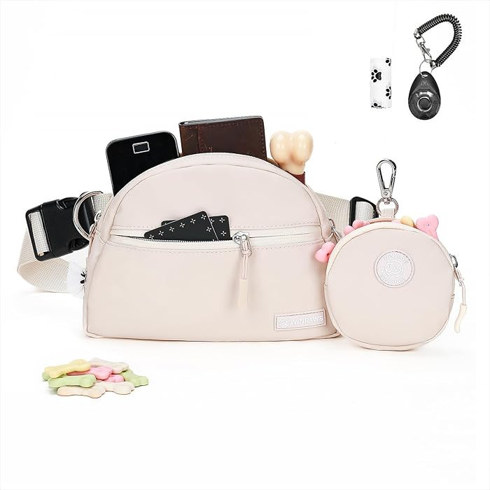 Dog Treat Pouch Pet Training Walking Fanny Pack with Built-in Poop Bag Dispenser & Waste Bag Hold... | Amazon (US)