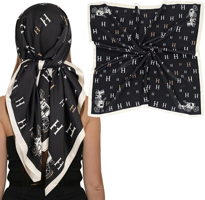 EXTREE Luxury Satin Head Scarf 35x35 - Silk-like Wrap for Women, Versatile Shawl/Sun Cover/Wrappi... | Amazon (US)