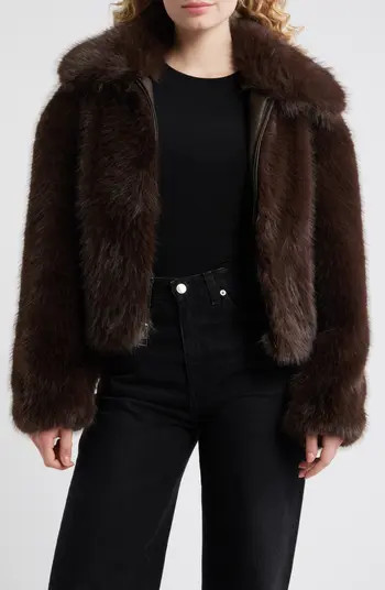 BCBG Cropped Faux Fur Jacket | Nordstrom | Nordstrom