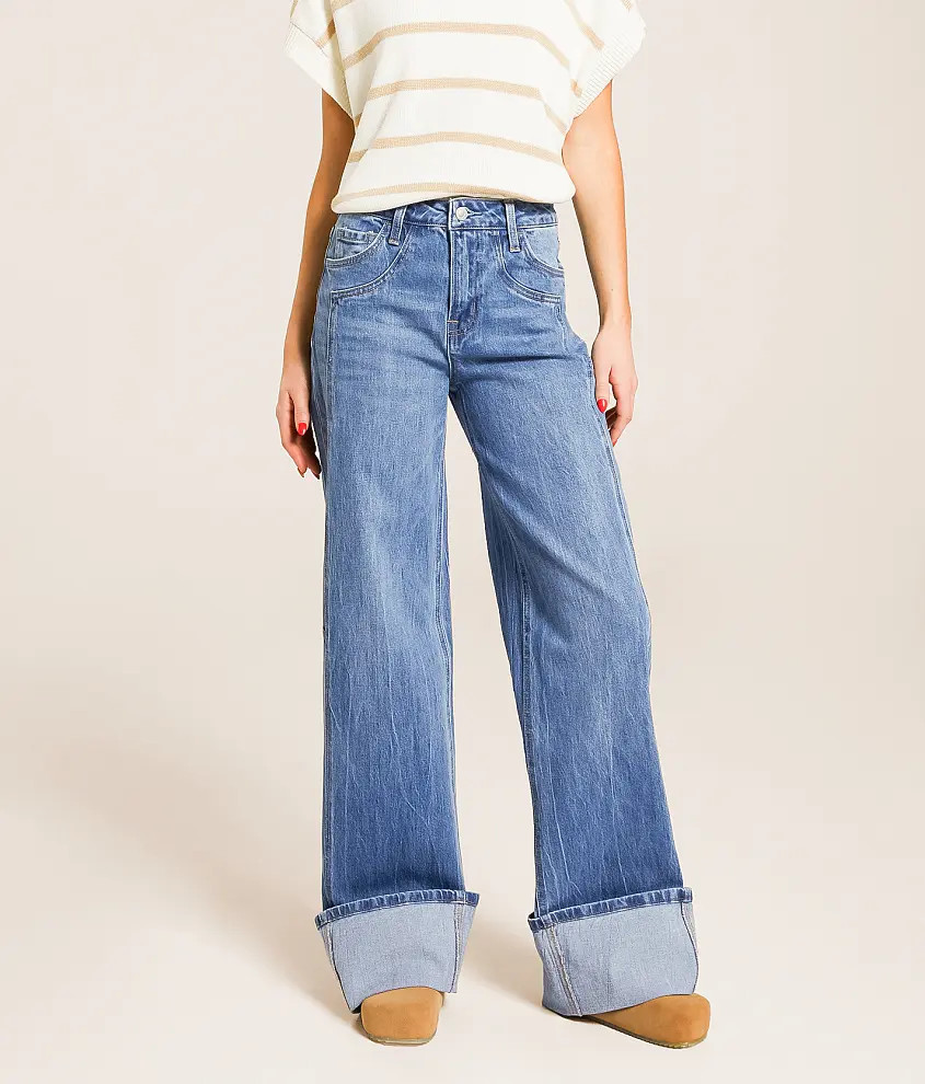 Kris Baggy Wide Leg Stretch Cuffed Jean | Buckle