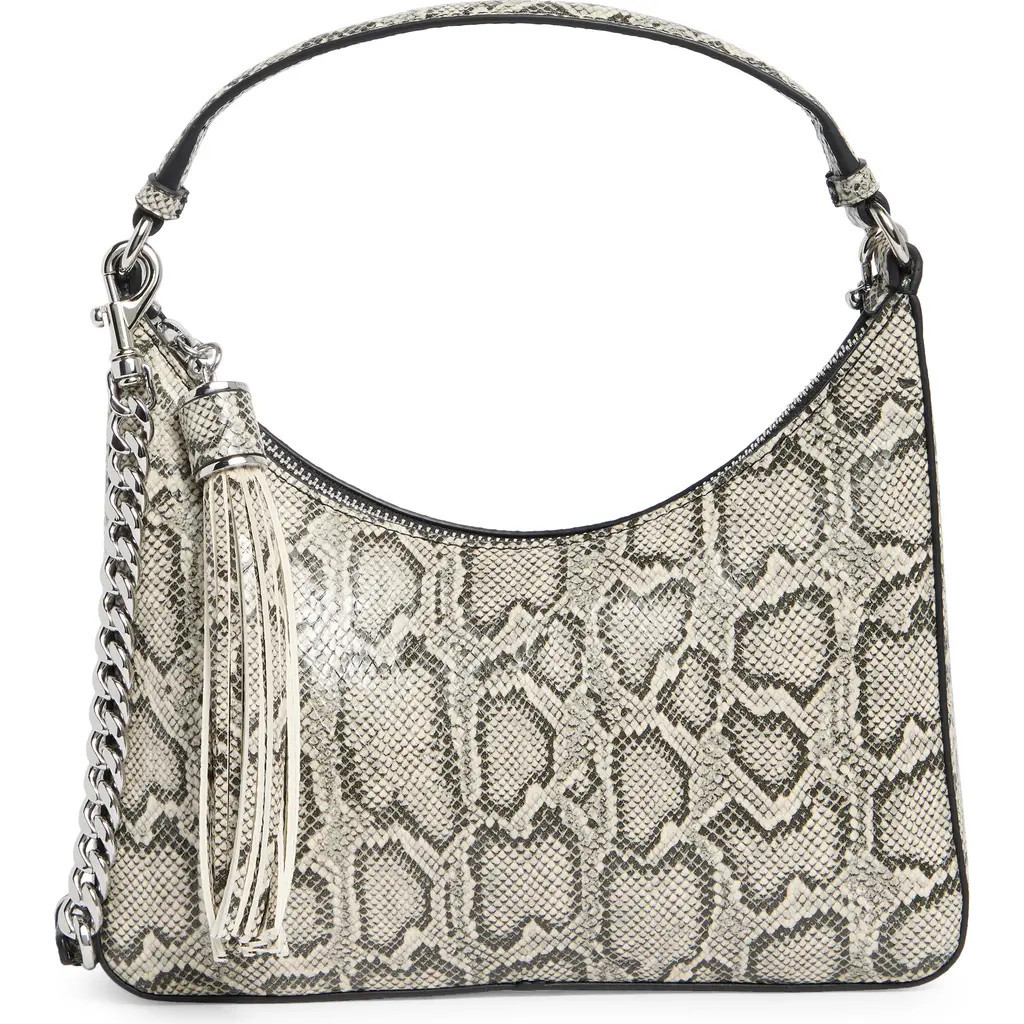 Rebecca Minkoff Snakeskin Print Leather Mini Hobo Bag in Black/White at Nordstrom Rack | Nordstrom Rack
