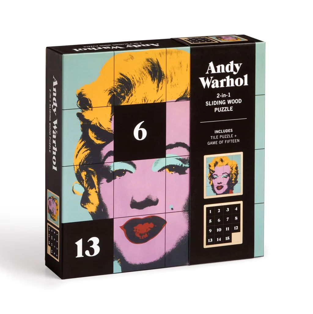 Andy Warhol Marilyn 2-in-1 Sliding Wood Puzzle | Galison
