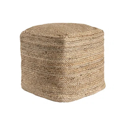 Birzer Modern Farmhouse Solid Hand-Braided Jute Ottoman Pouf | Wayfair North America