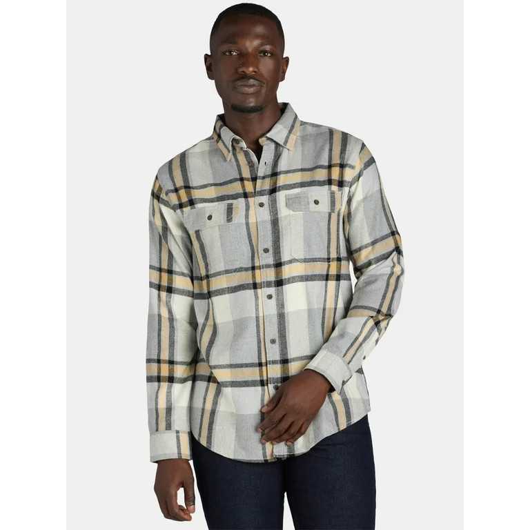 George Men's and Big Men's Flannel Shirt with Long Sleeves, Sizes XS-3XLT | Walmart (US)