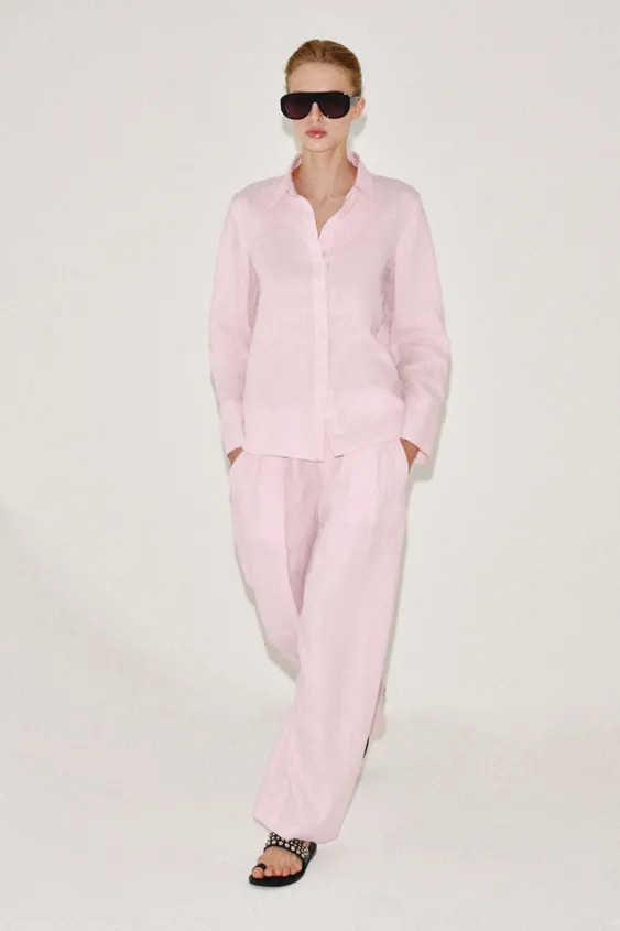 100% LINEN PLEATED TROUSERS ZW COLLECTION | Zara UK