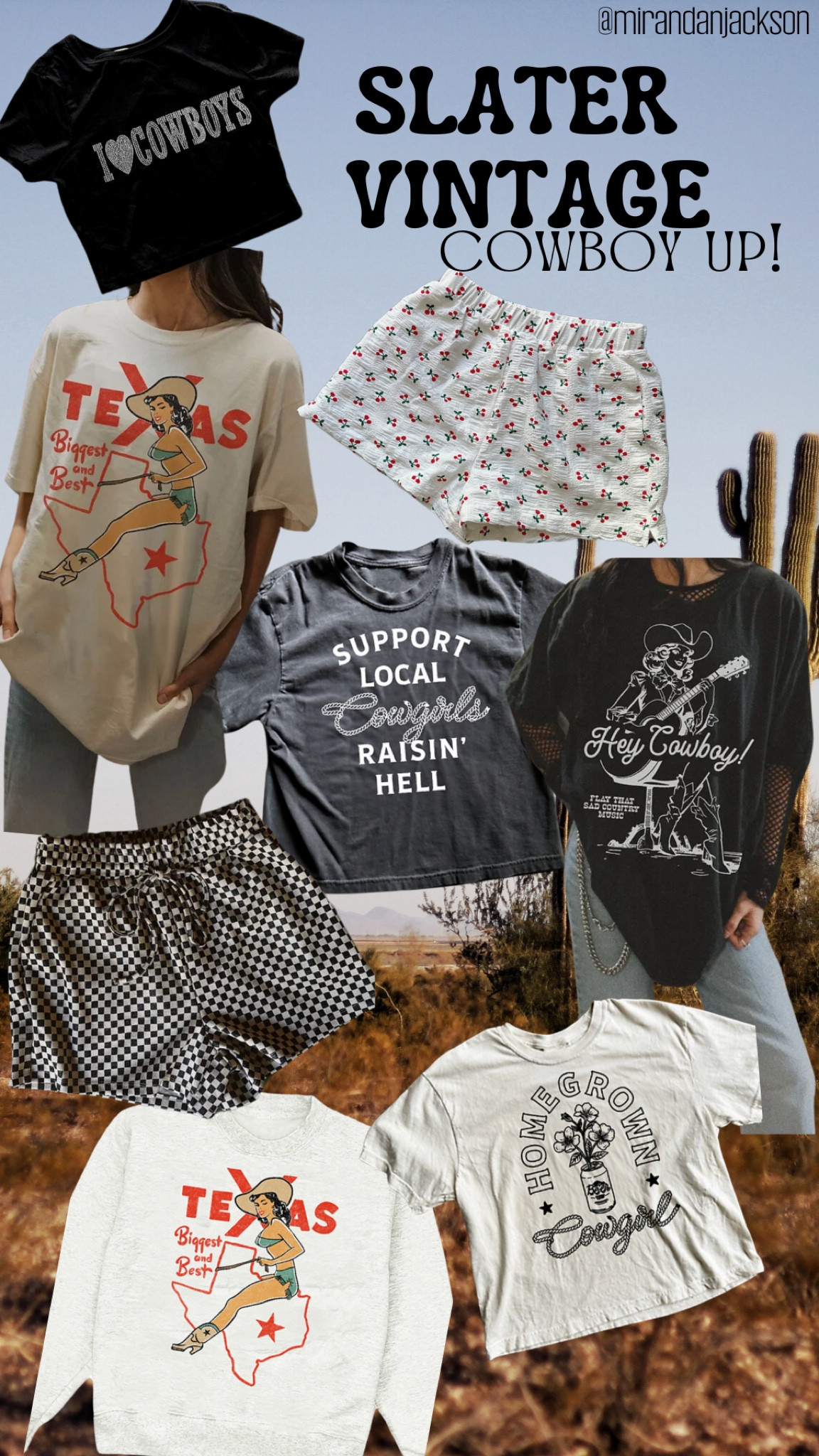 Slater Vintage cowboy up collection is now live! 

Graphic tees boxer shorts trendy summer outfit Texas cowboys support small shops checkered cropped country concert outfits 

#LTKParties #LTKSeasonal #LTKStyleTip
