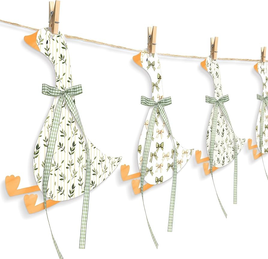 Maitys 2 Sets Silly Goose Green Baby Shower Bunting with Bow Ribbon One Silly Goose Birthday Bann... | Amazon (US)